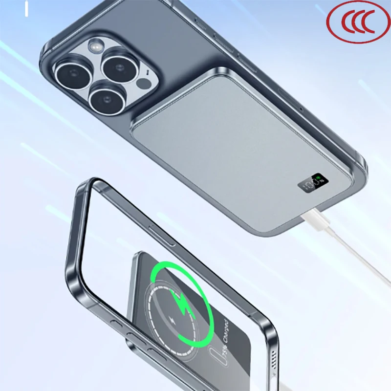 

Магнитный беспроводной внешний аккумулятор емкостью 10000 мАч с быстрой зарядкой PD для MagSafe iPhone Samsung Xiaomi Huawei