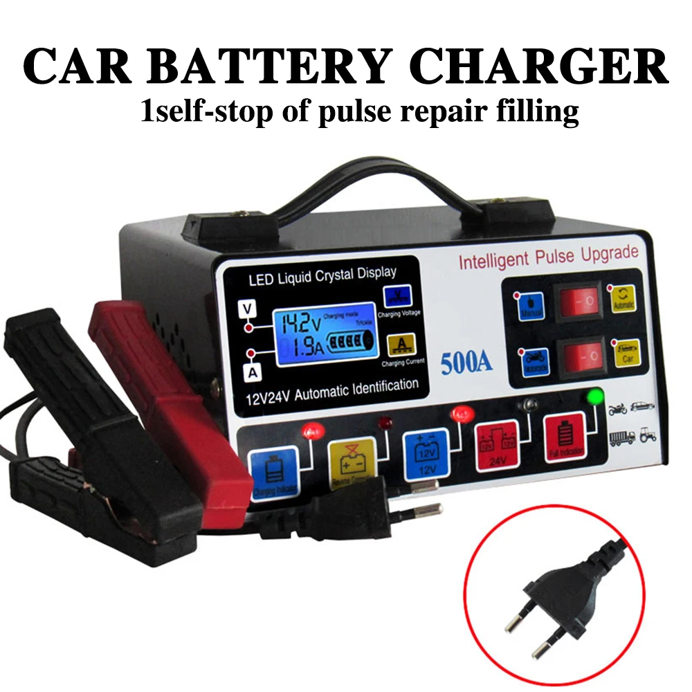 12V/24V Car battery charger Universal Intelligent Pure Automatic Charger five-stage Pulse Intelligent repair