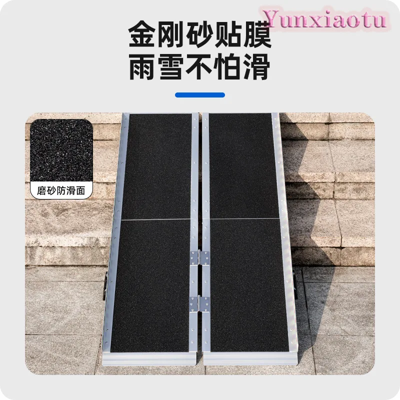 Barrier-free Ramp Plate Aluminum Alloy Foldable Ramp Up and Down Step Pad Wheelchair Step Auxiliary Ramp Plate