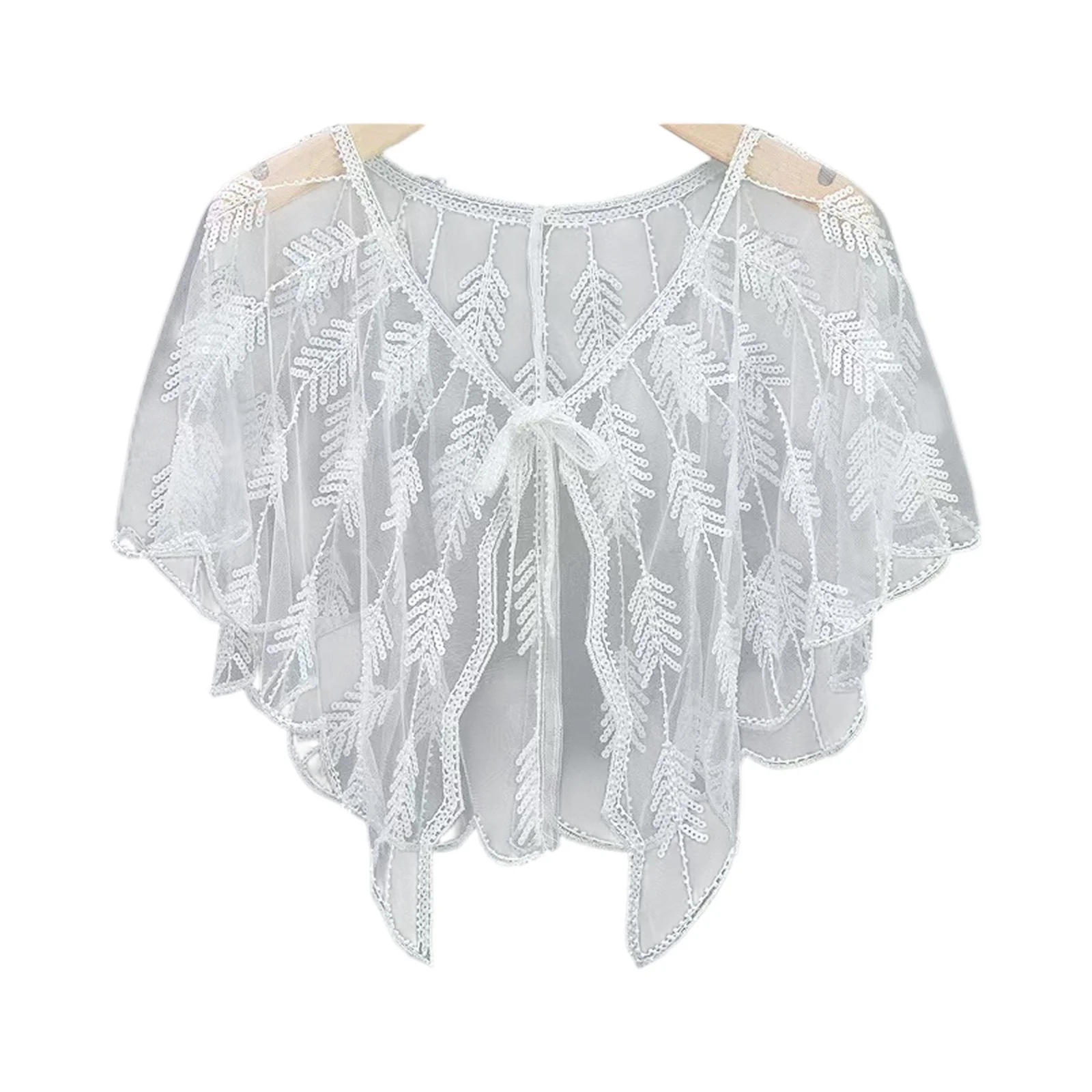 يلتف المرأة ورقة مطرزة ثوب مسائي ساحر أنيق فريد شال مساء فستان حفلة كرنفال عادية مطرز ريترو القمم #5