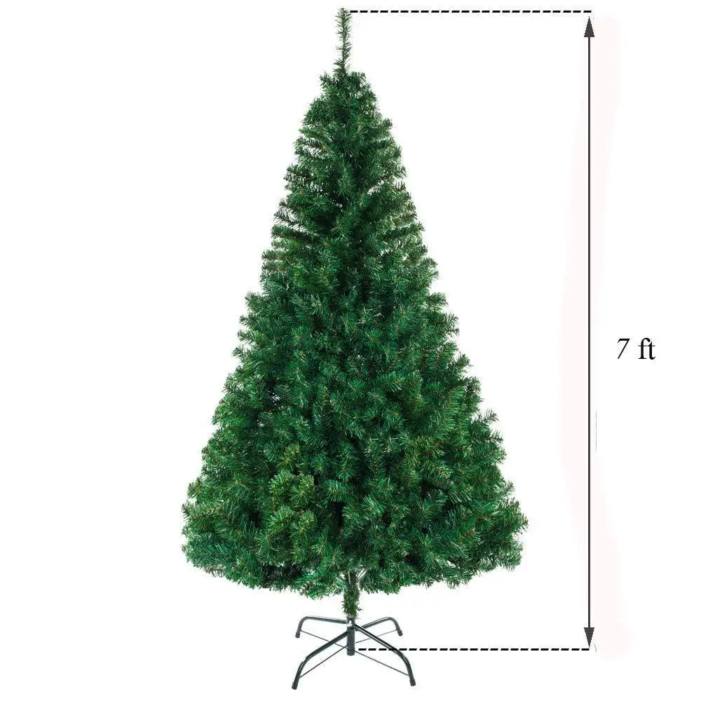 7ft Realistic Christmas Tree With Metal Base Simple Installation 1100 Branches Christmas Tree Ornaments (us Plug )