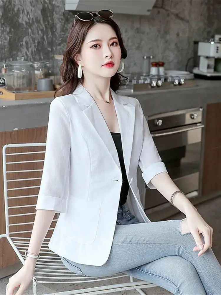 بدلة نسائية ort بقصة ضيقة Jaet صيفية رفيعة سبعة أرباع Sve Faionable صغيرة الحجم للحماية من الشمس إنتاج صيني