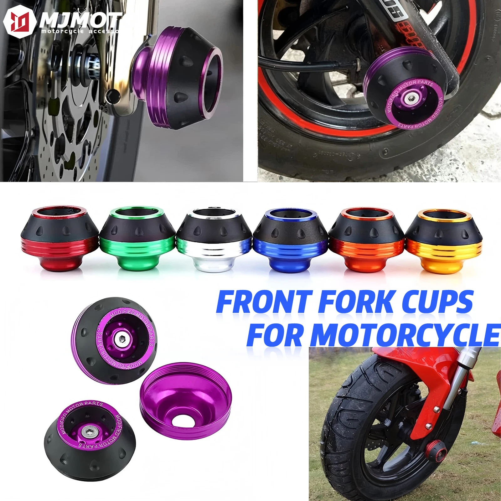 

1Pair Universal Motorcycle Wheel Crash Protection Pads CNC Aluminum Alloy Moto Rider Anti-fall Cup Motorbike Scooter Accessories
