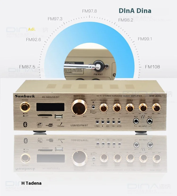 SUNBUCK-amplificador home do poder de Bluetooth, avoirdupois, surround, amplificadores de Digitas, FM, karaoke, avoirdupois, 220V, 5CH, AV-580BT