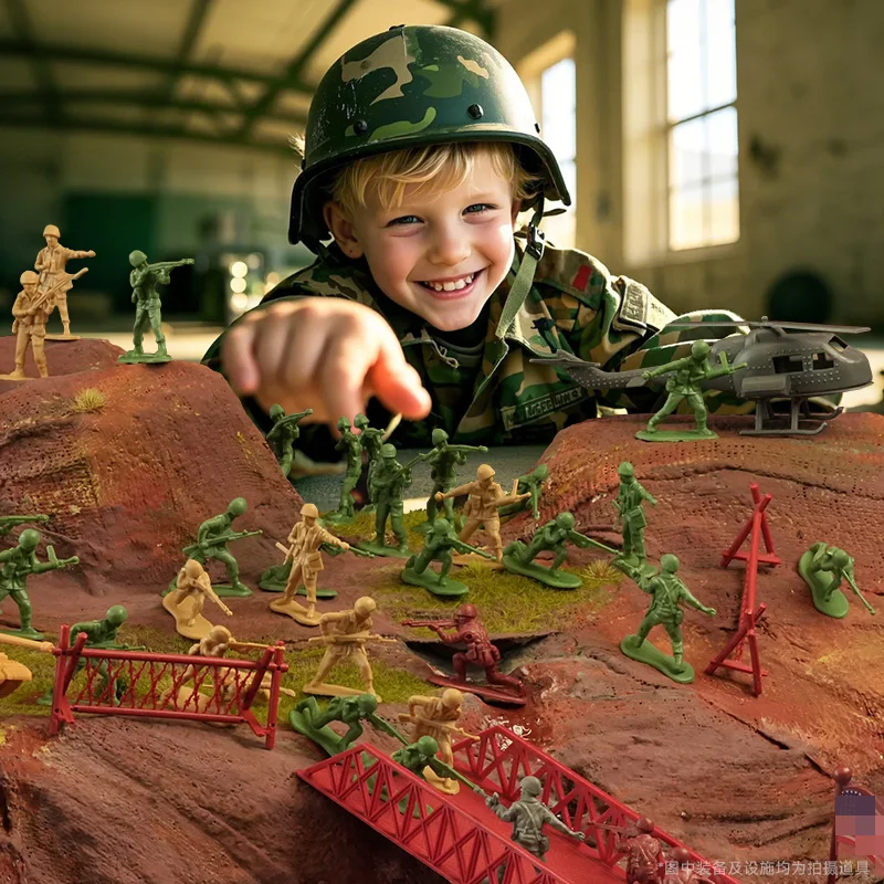 ViiKONDO armée hommes jouet soldat seconde guerre mondiale troupes allemandes américaines bataille 6 Pose militaire gars figurine modèle Wargame drapeau deux couleurs 102 pièces