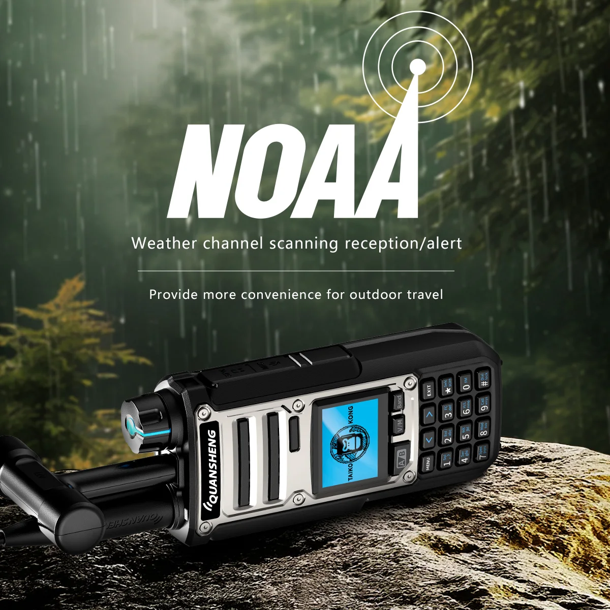 ​ Quansheng TK-11(8) 10W VHF/UHF راديو ثنائي النطاق 999CH CTCSS/DCS IP55 2500mAh Type-C NOAA إنذار الطقس CE