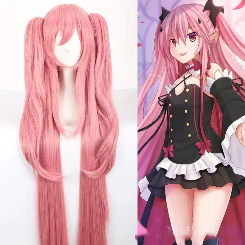 

Anime Seraph of The End Role Wig Krul Tepes Character Cos Twintails Ball Woman Evening Dress Match Tiger Mouth Clamp Long Hair