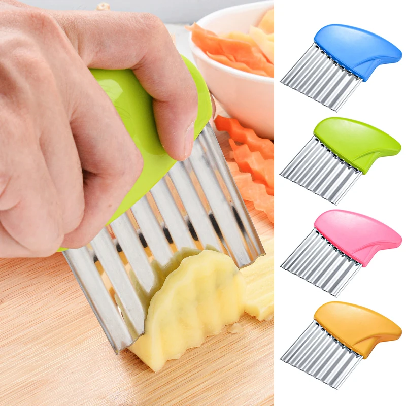 1PC Wave Onion Potato Slicer Cutter Wrinkled French Fries Salad Corrugated Cutting Chopped Potato Slices Knife Kitchen Gadgets