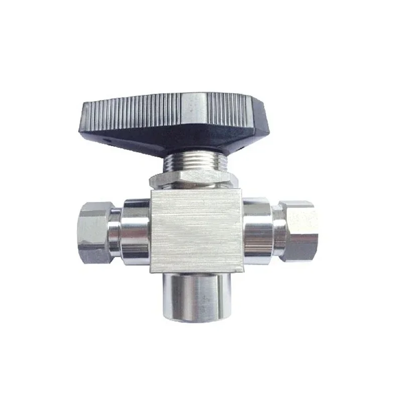 Stainless Steel F316 3 Way Trunnion Ball Valve 1/4 Inch 10000 PSI Gun Valve for Filling Applications