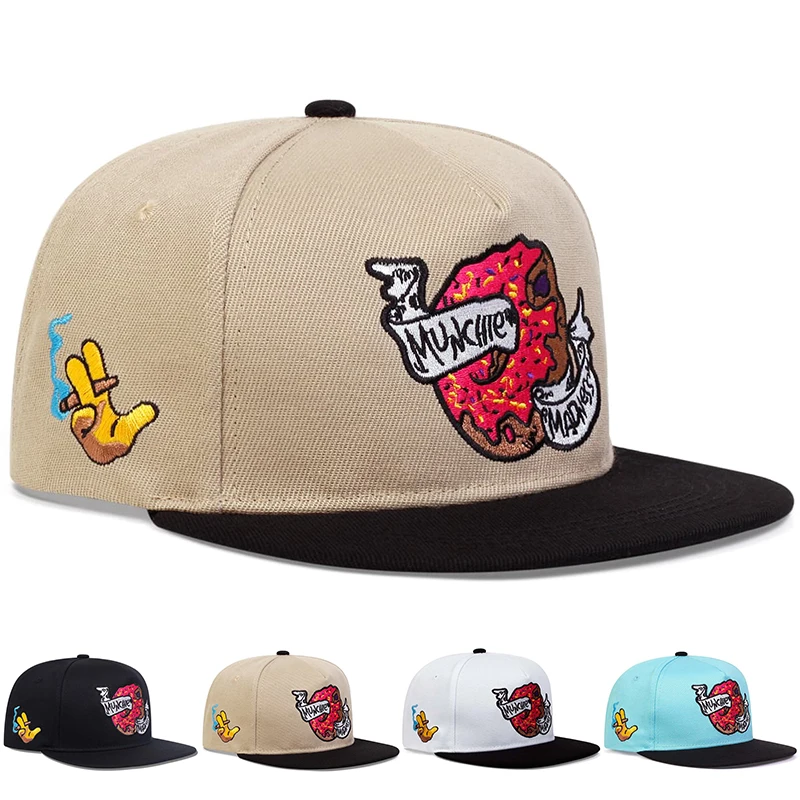 

Unisex Doughnut Embroidery Hip-hop Hats Spring Autumn Outdoor Adjustable Casual Baseball Caps Trucker Caps Sunscreen Hat