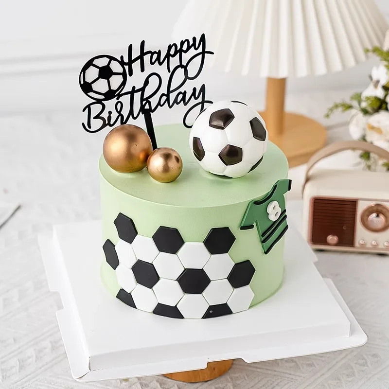 Fußball Junge Kuchen Dekoration Fußballplatz Spieler Puppe Cupcake Top Alles Gute zum Geburtstag Dekoration Sport Kinder Party Supplies – Detail 3