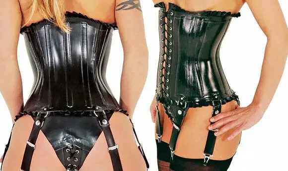 

Rubber Reines Naturlatex mit Brust- und verlängertem Taillenclip Corsets 0.4mm Cosplay Halloween