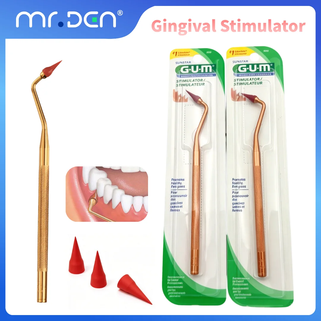 GUM Gingival Stimulator 600 1 Handle+3 Replacement Tips,Gingival Recession Repair Prevent Gum Irritation & Tooth Looseness