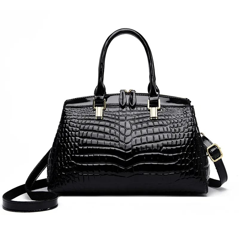 New Fashion Alligator Women Handbags European Design Patent Leather Ladies Shoulder Bags Female Girl Brand Luxury Crossbody Bag