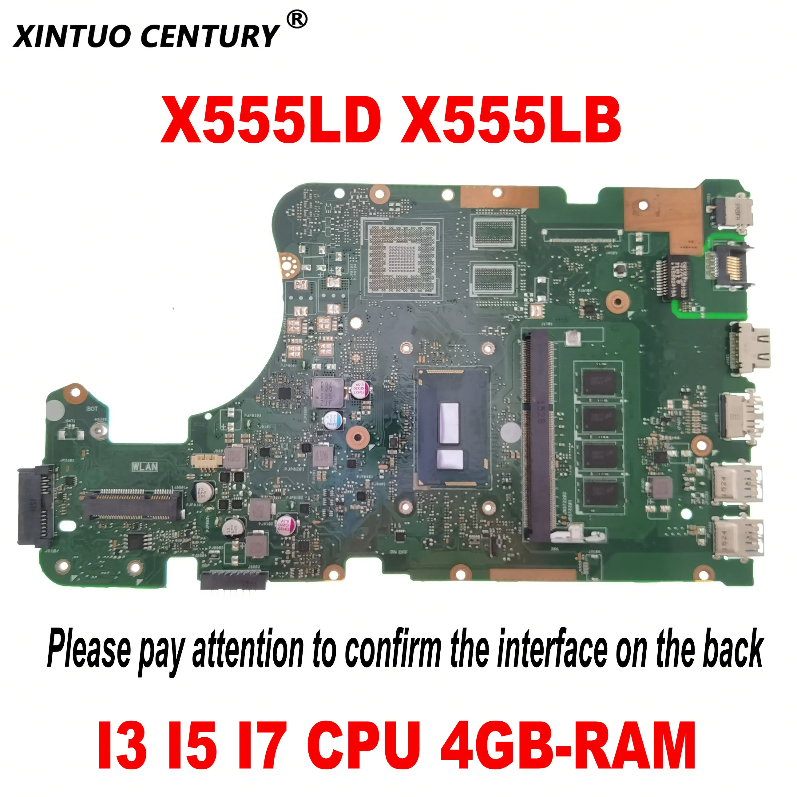 X555LD Motherboard for Asus A555LA K555LA F555LA X555LA X555LB Laptop Motherboard with I3 I5 I7 CPU 4GB-RAM DDR3 Tested