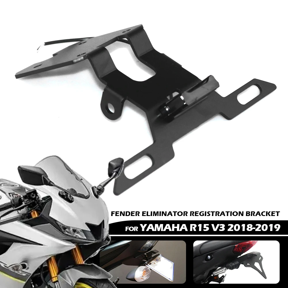 

For YAMAHA YZF R15 V3 2018 2019 Motorcycle Rear License Plate Bracket Stainless Steel Fender Eliminator Registration Bracket