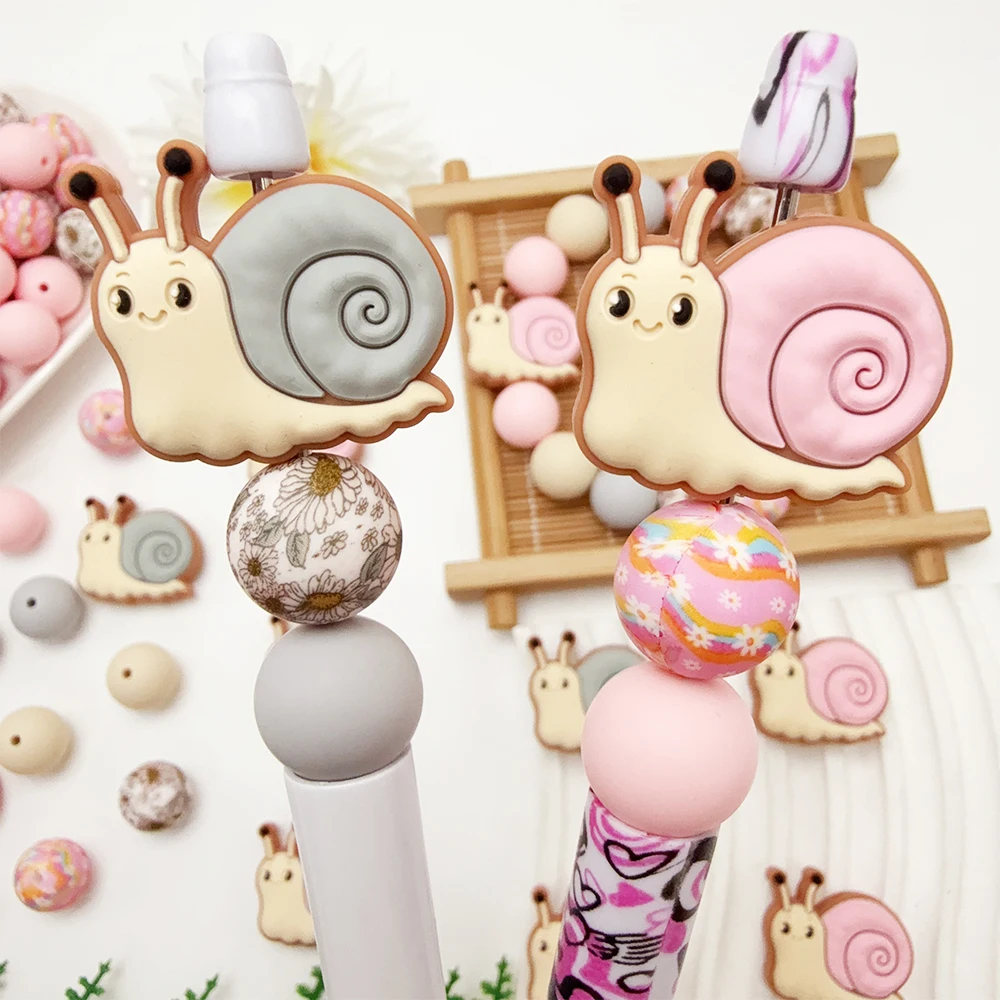 25/44Pcs Cute Snail Silicone Beads Set - Suitable for DIY Keychains, Bracelets, Decorative Pens, and Pendants - Perfect as a Gift