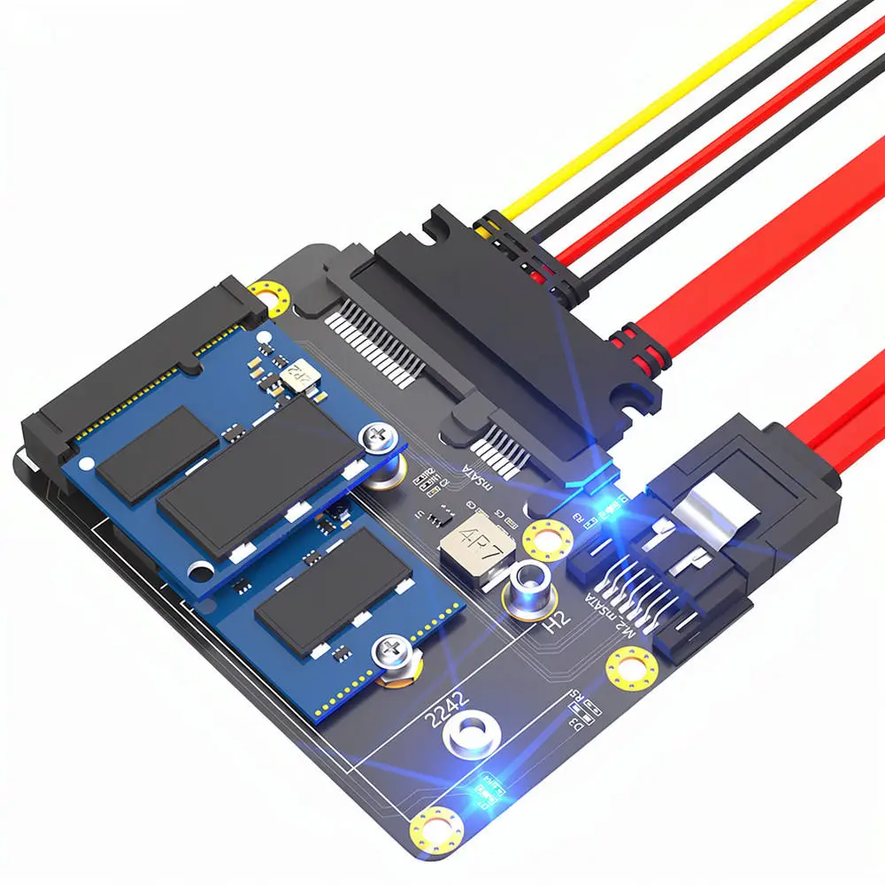 For For ZYX Dual Interface SSD Adapter Card MSATA M2 B Key To SATA 3 Converter Module Storage Hard Disk Drive Expansion Tool