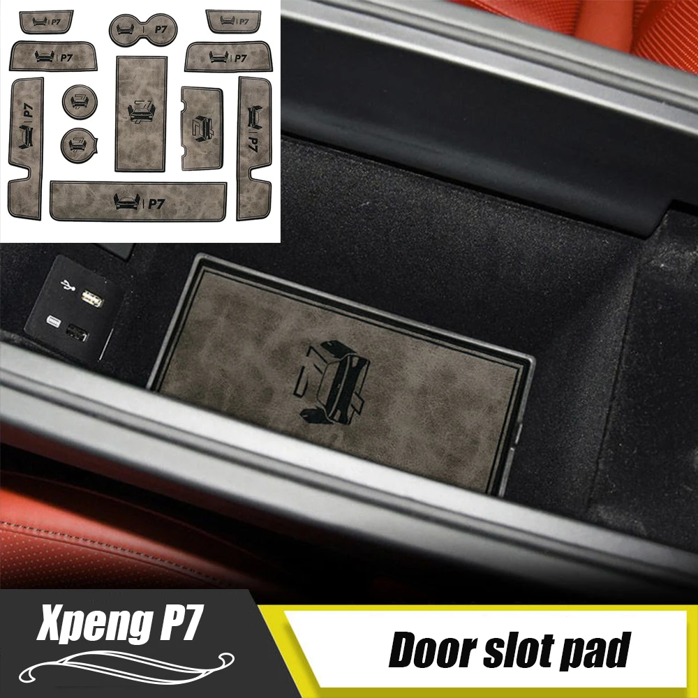 

Car Anti-Slip Door Groove Mats Gate Slot Pad Mat Non-Slip Pad Water For Xpeng p7 2020-2022 p7i 2023 Accessories Protect Coaster