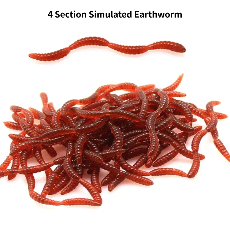 

100/200pcs Lifelike Fishy Smell Red Worms Soft Bait Simulation Earthworm Carp Bass Fishing Lures Artificial Silicone Lures