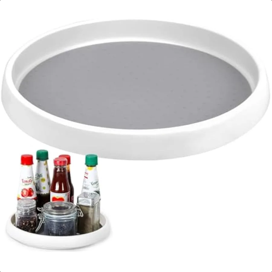

Turntable NonSkid Spice Turntable Rack 12Inch Pantry Storage Organizers for Cabinet Kitchen Fridge Bathroom Countertop Organiz