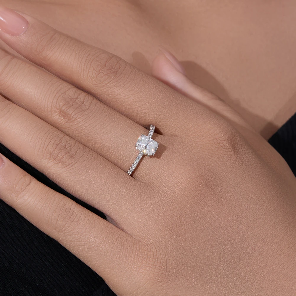 S925 Sterling Silver Simple Fo - Moissanite Engagement Ring 1 Carat recension och pris