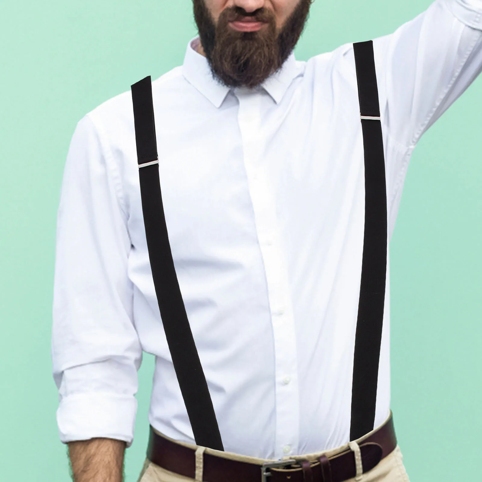 رجل أسود قابل للتعديل البوليستر الحمالات للسراويل الجينز حفل زفاف الأقواس الرجال دعوى لباس غير رسمي الحمالات للرجال #6