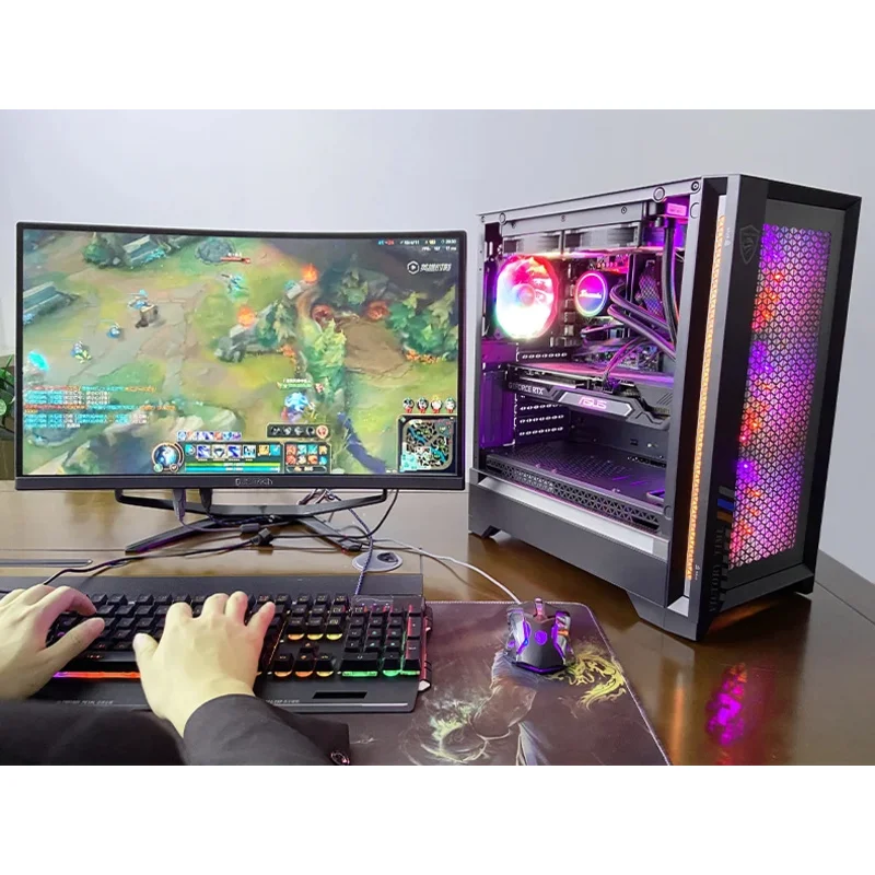 Computer desktop da gioco alto I9 di fabbrica con tastiera cablata Set di computer domestici assemblato RTX3070 3080 4070 4080 4090 PC gamer