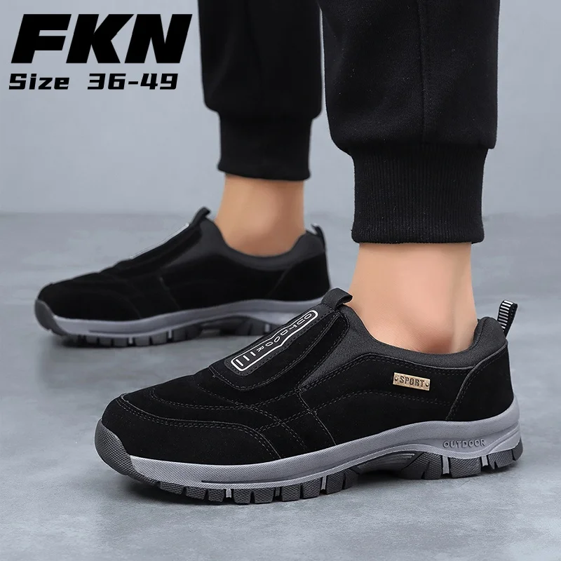 

Мужская спортивная обувь, дышащие замшевые кроссовки, уличная легкая нескользящая походная обувь, спортивная обувь на платформе, большие размеры 49