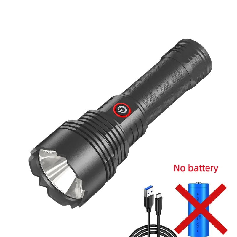 XHP70 zaklamp met hoge intensiteit TYPE-C Opladen voor buiten Ultraheldere aluminium reflector Zaklamp met vaste focus