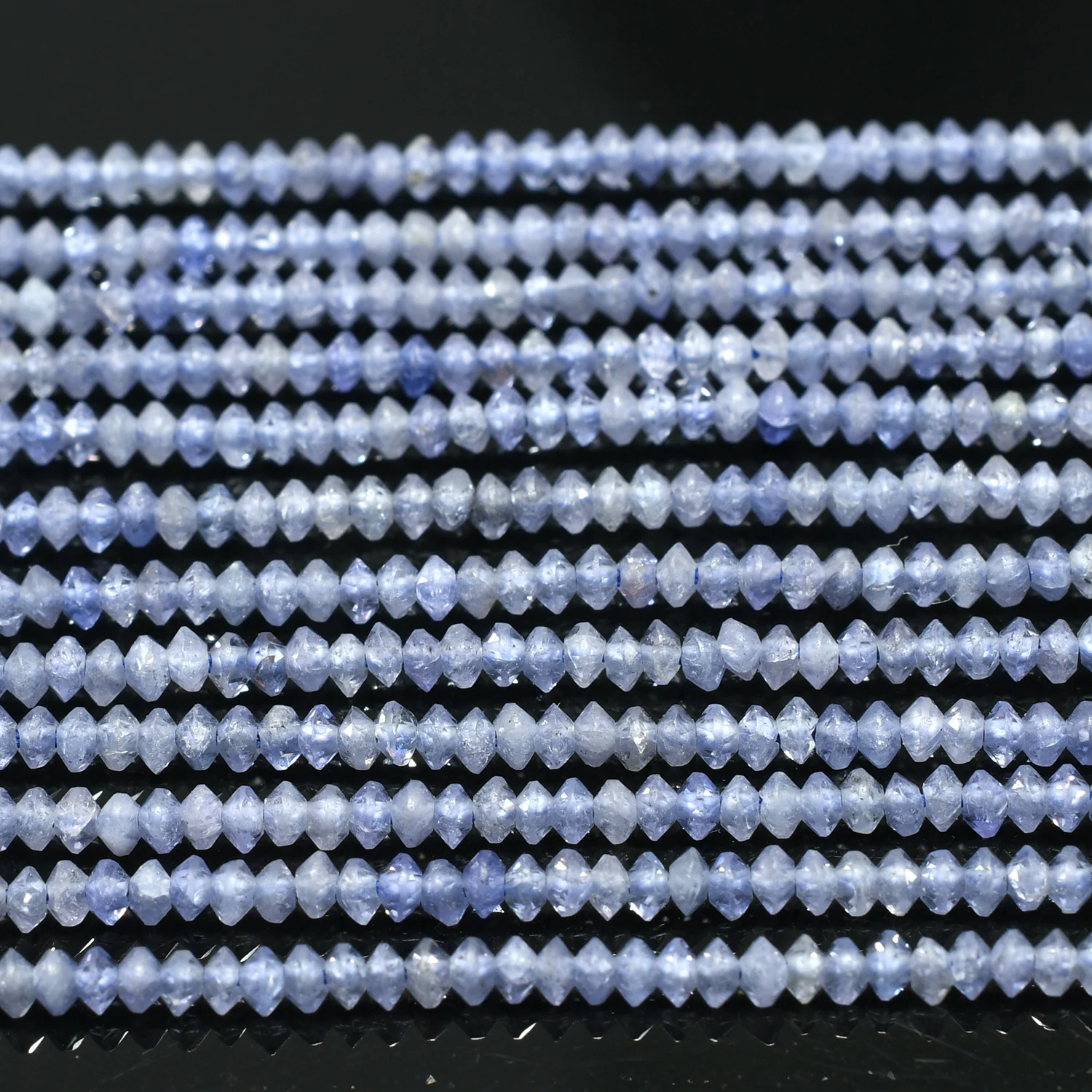 Natural Tanzanite Faceted Sharp Edge Rondelle Beads 2mm, Thickness About 1.2mm