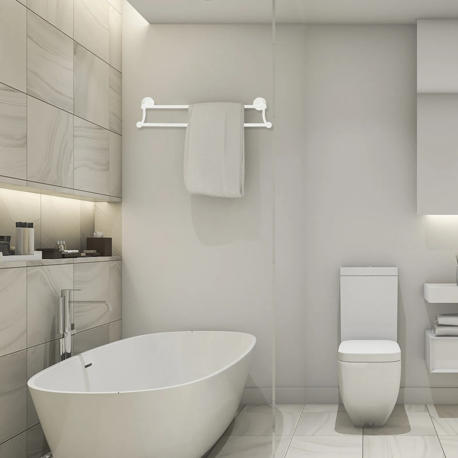 

Настенная вешалка для полотенец с двумя перекладинами, держатель для халатов, латунная полка для хранения, простая в установке и обслуживании, 1 шт.