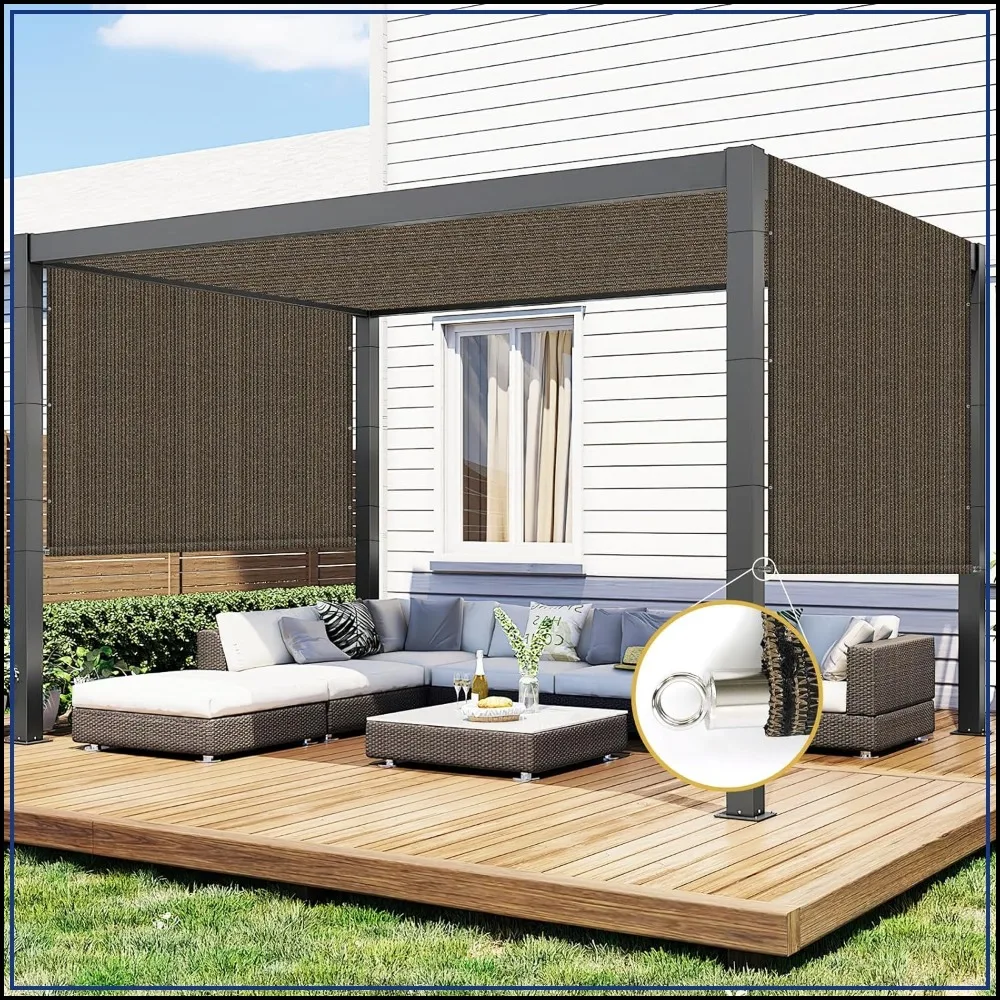 

10x16ft Pergola Shade Cover with Weighted Rods & Grommets, 90% UV Block Canopy Replacement for Patio
