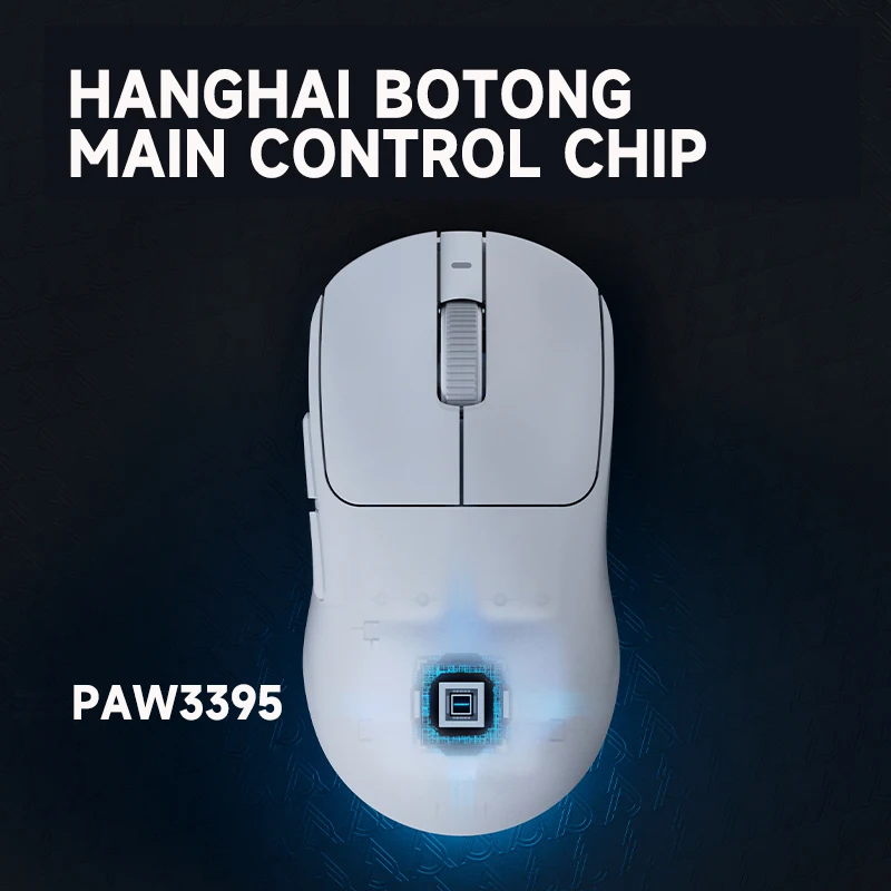 سيجيشي ‌ ماوس ألعاب لاسلكي AJ199 MAX - 26000 نقطة في البوصة، 59 جرام خفيف الوزن، وضع مزدوج (2.4 جيجا/USB-C)، 8000 مليون نقرة، PAW3395