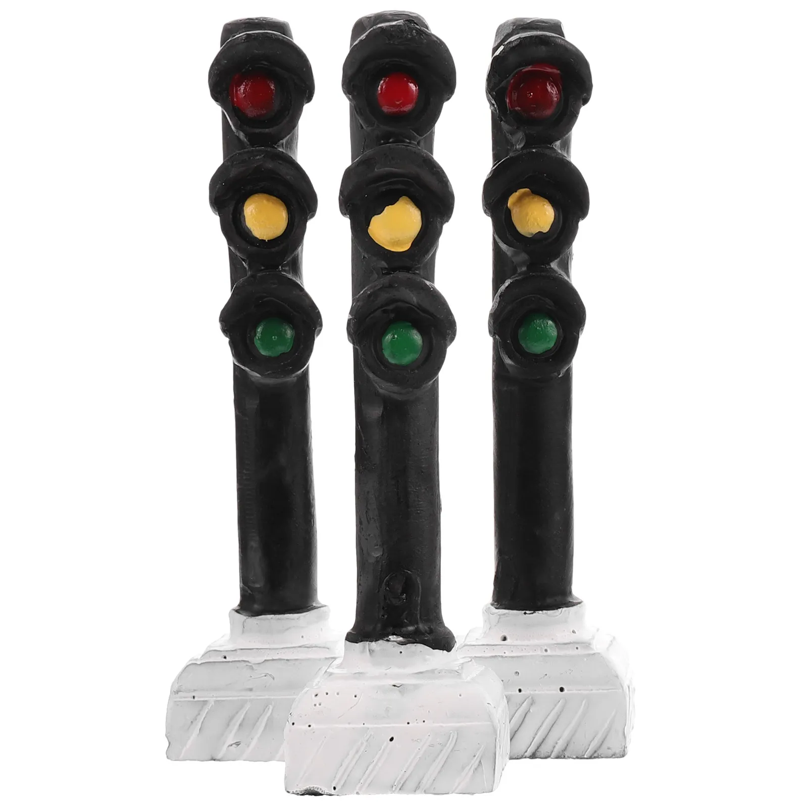 

3Pcs Resin Traffic Light Ornament Mini Desktop Decor with Strong Wear Break Rust Resistance Compact Space Saving Creative Design