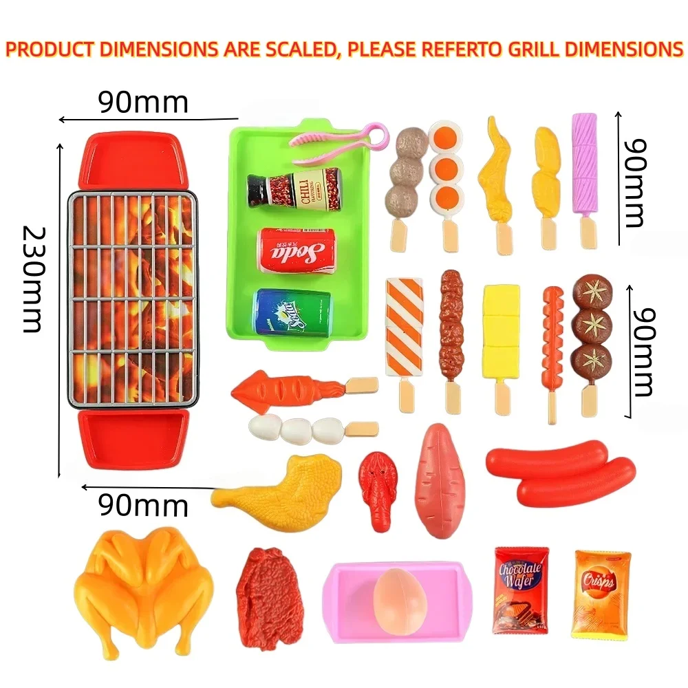 Bebê vestir-se brinquedos de cozinha conjunto churrasco crianças simulado churrasco panelas cozinhar comida simulada cosplay brinquedos educativos presente