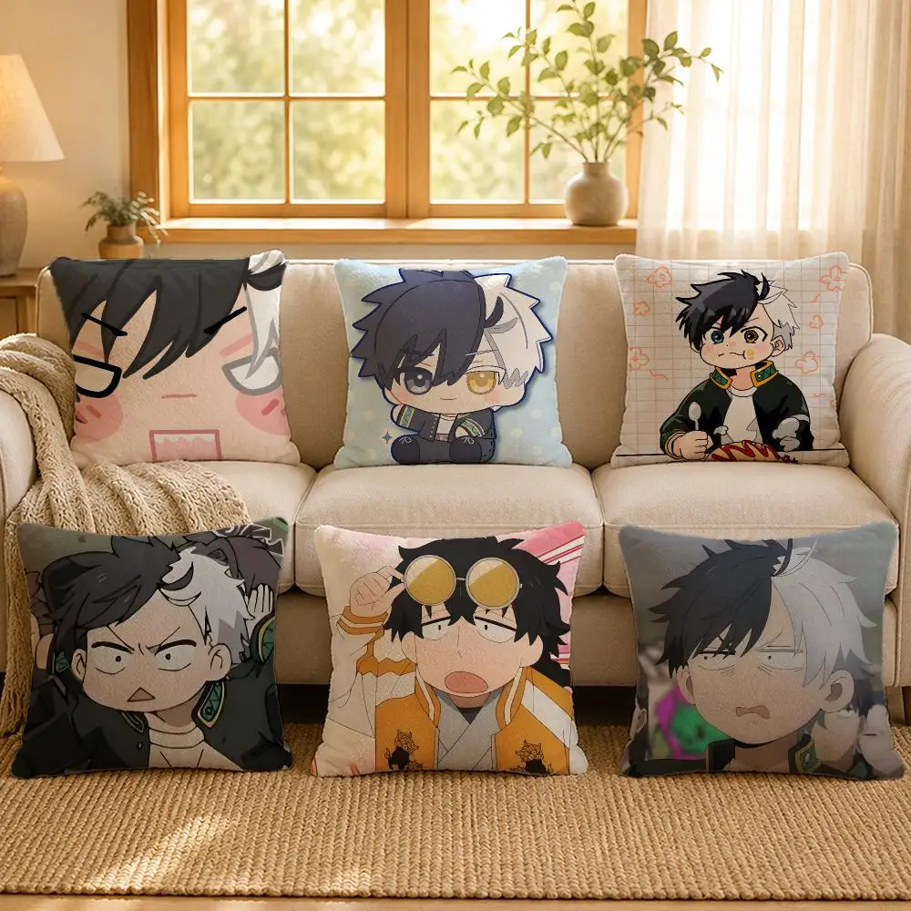 Anime Wind Breaker Street Art Cushion Cover Personalized Short Plush Soft Bedroom Sofa Home Decor Gift