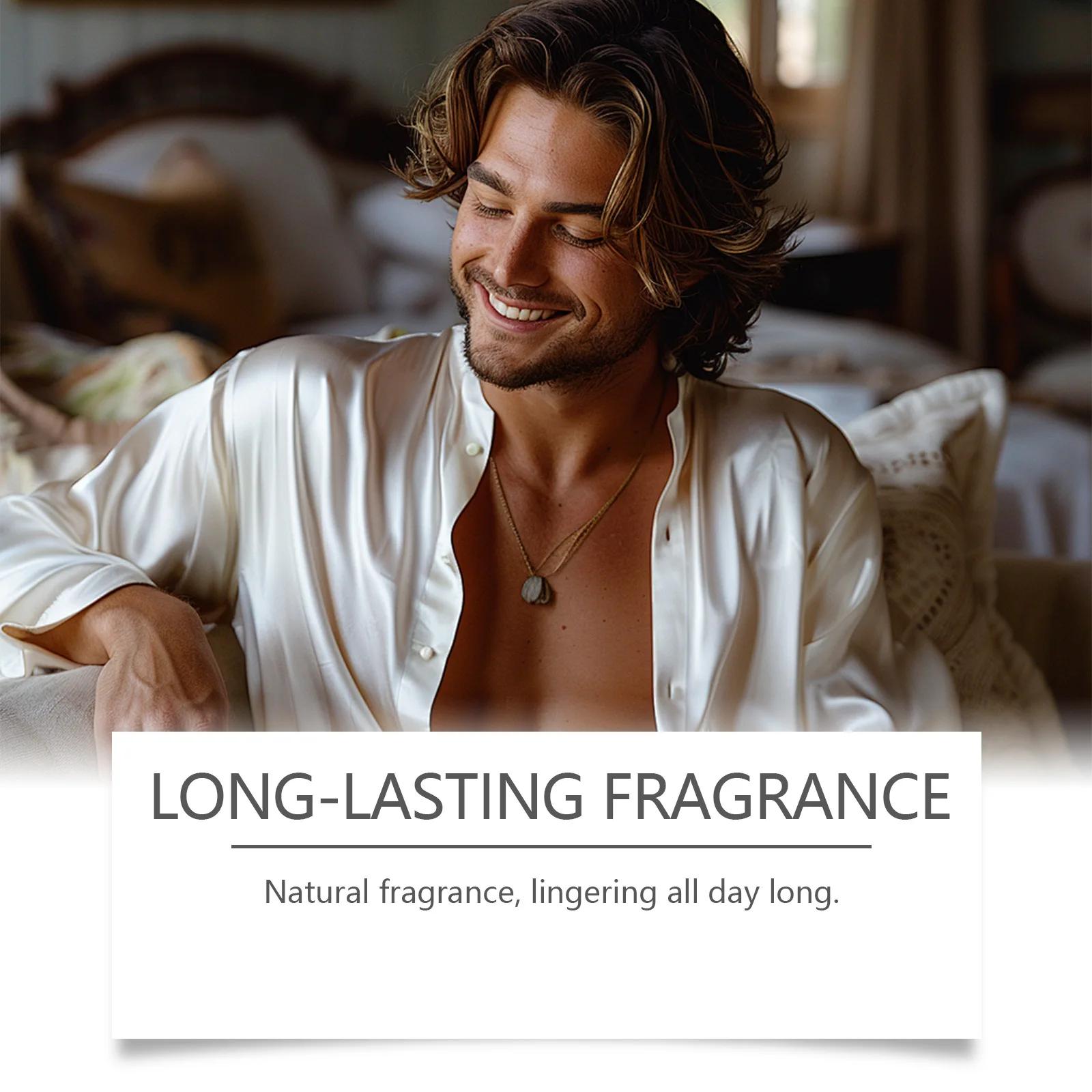 Profumo affascinante da uomo in legno di sandalo, fragranza leggera fresca e duratura, appuntamenti quotidiani, flirt, attirano le donne, profumi al