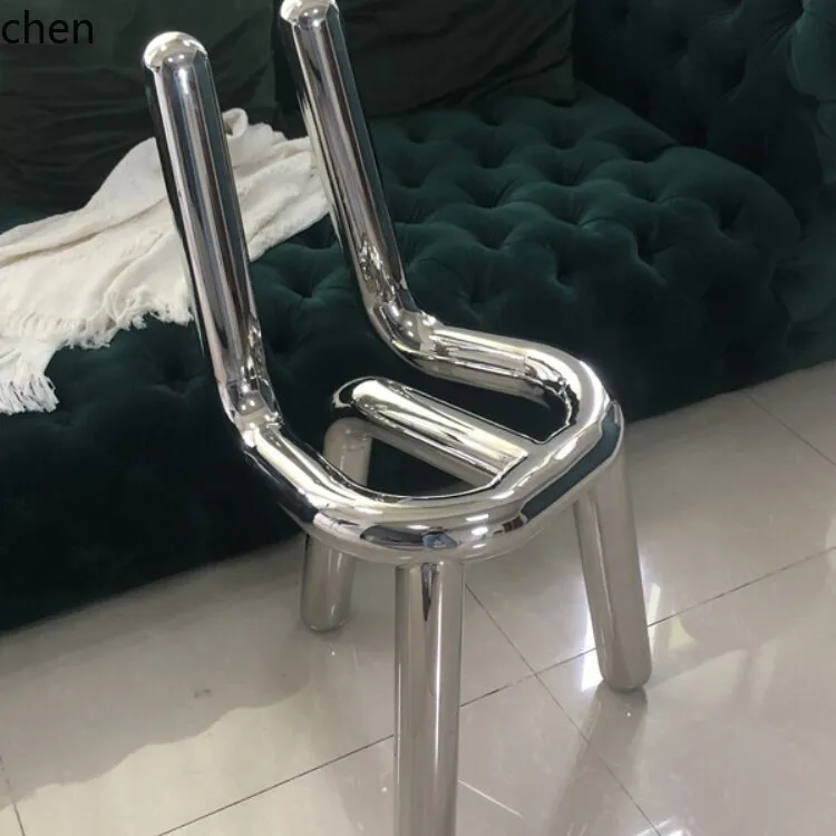 CZ Stainless Steel Chair Bent Tube Creative Chair Irregular Curve Art Stool