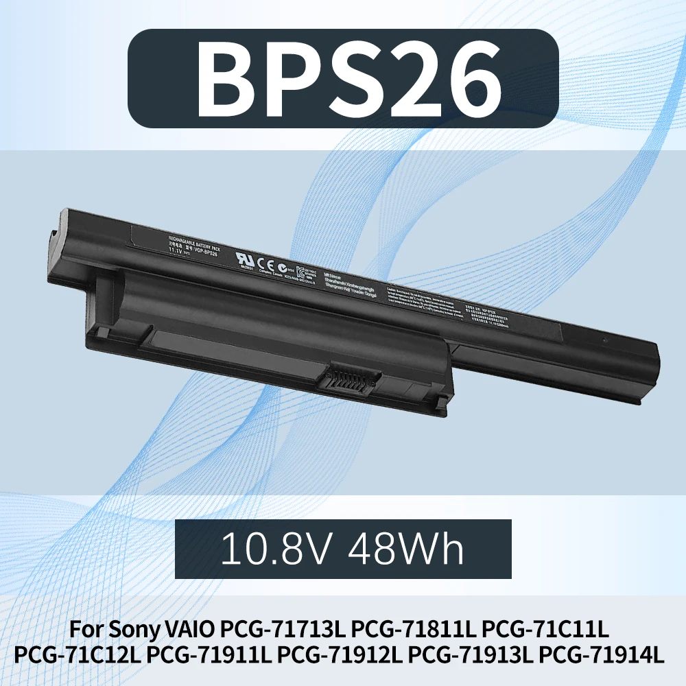 Batería para portátil VGP-BPL26 VGP-BPS26A BPS26 para Sony VAIO PCG-71713L PCG-71811L PCG-71C11L PCG-71C12L PCG-71911L PCG-71912L