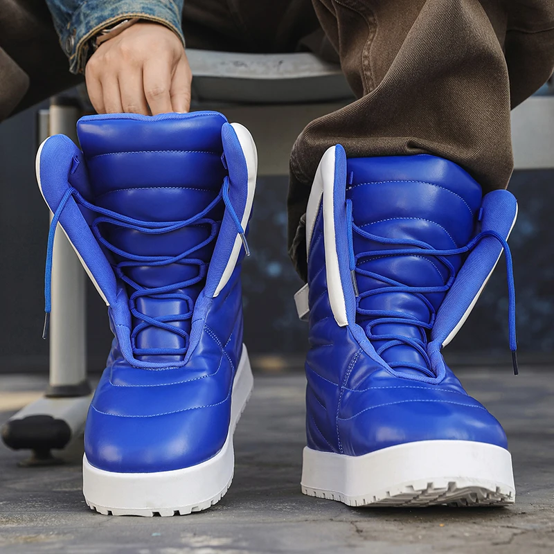 Мужские ботинки 2025 Новые зимние тапочки Теплая мужская обувь Водонепроницаемые нескользящие плюшевые кроссовки Мужские теннисные туфли Ботинки Мужские кроссовки Winte