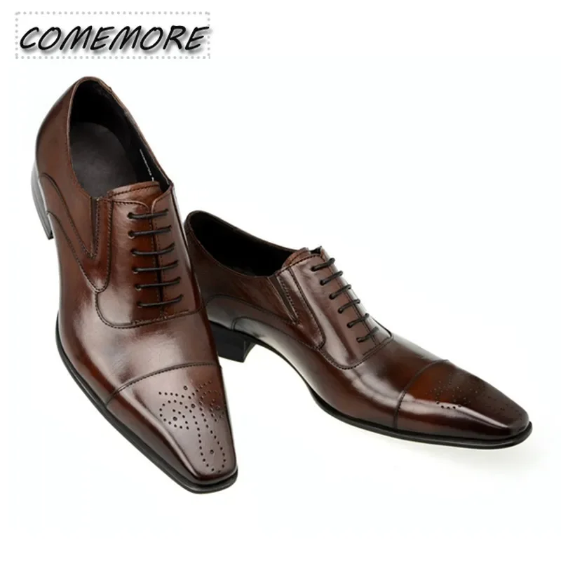 Men\'s Dress Shoes Fashion Wedding Dress Formal Luxury Mens Social Office Leather PU Party Business Shoes Spring Autumn 2024 New