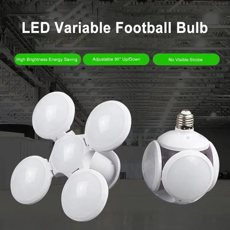 40W E27 Garage Light Bulb Deformable Ceiling Fixture Lights LED Football UFO Bulb Bedroom Living Room Workshop Garage Home Lamp