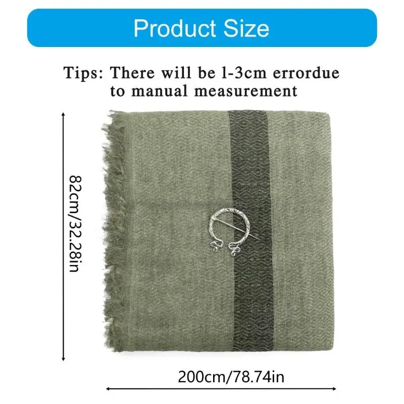 Hooded Shawl Vikinges Brooch Cowl Scarf Halloween Renaissances Costume