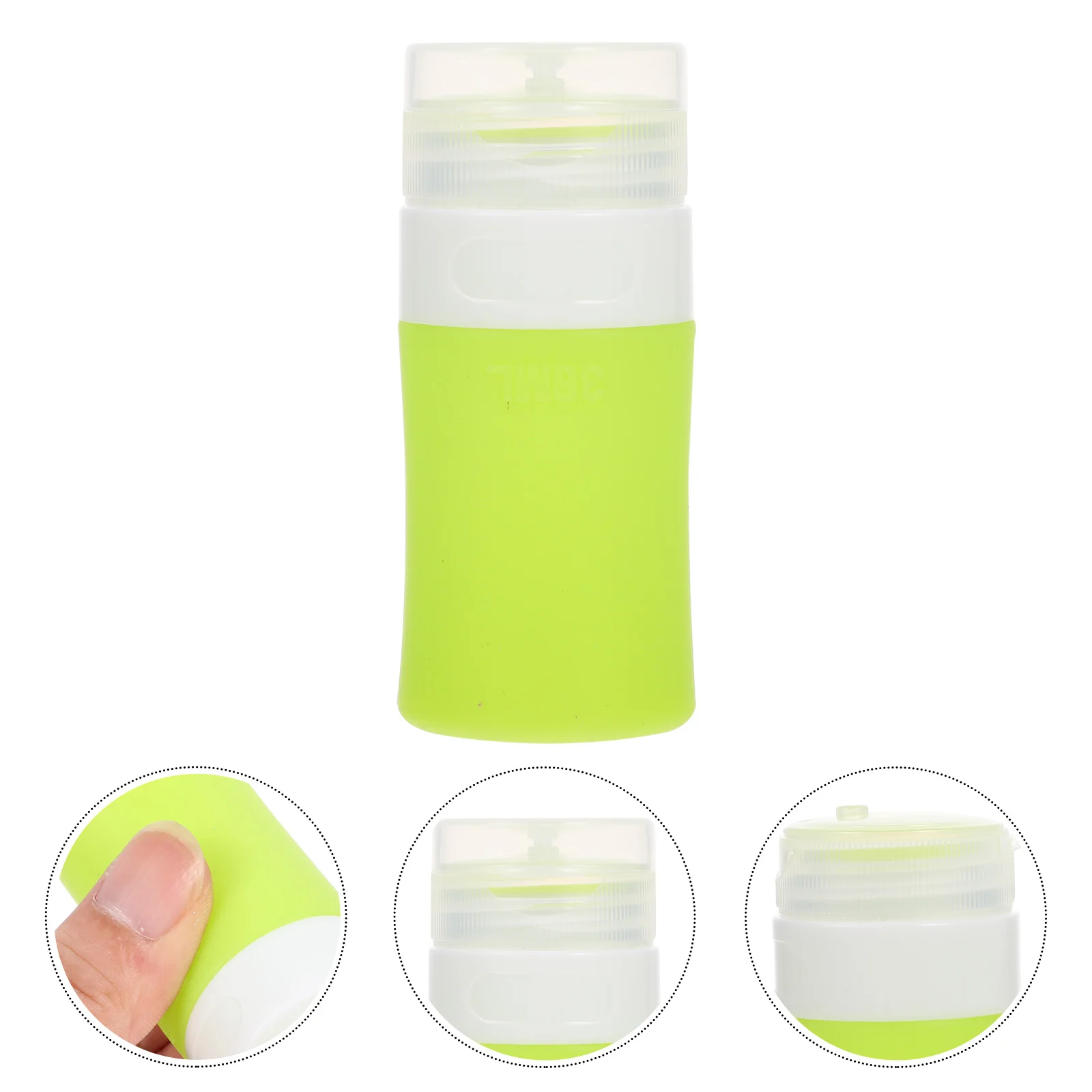 

Travel Shampoo Bottles Cylindrical Bottling Containers Size Cosmetics Sample Green Lotion Storage Refillable Empty