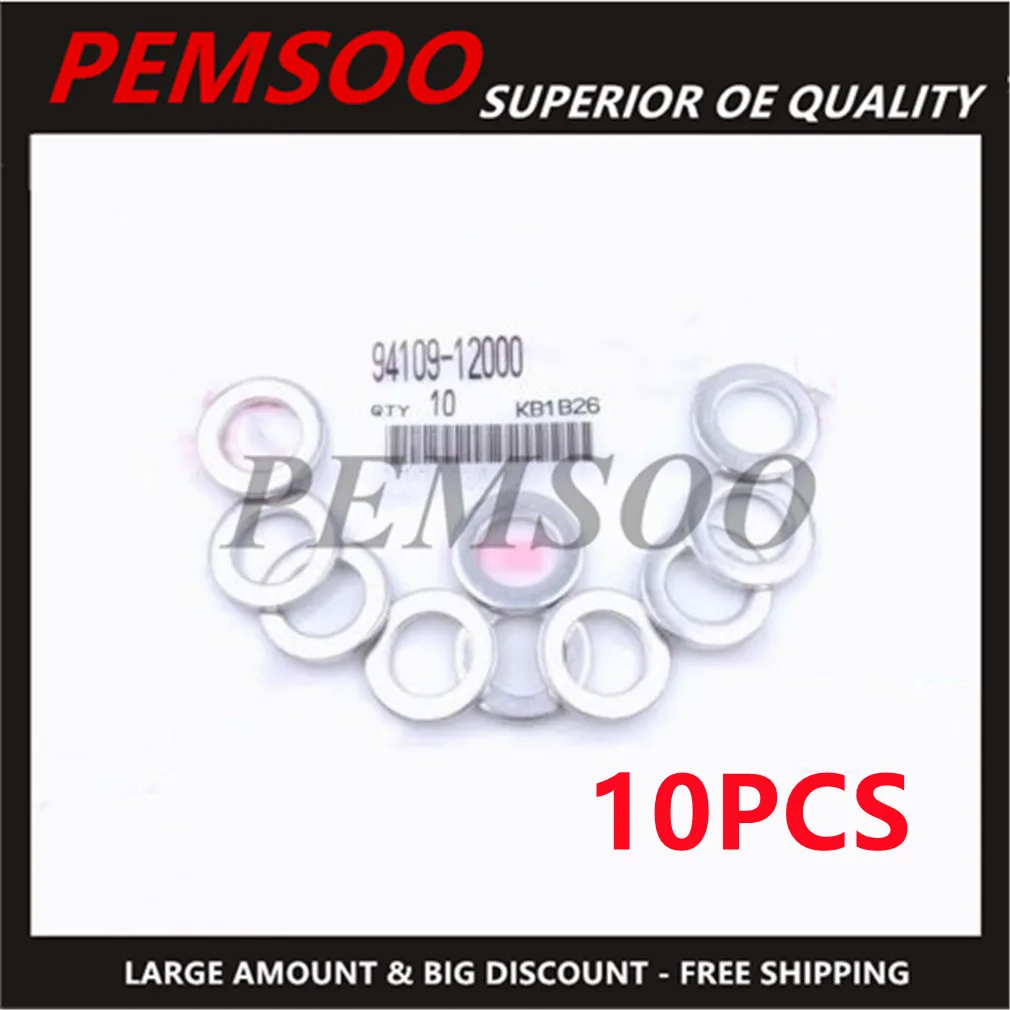 10pcs Aluminum Oil Drain Plug Crush Washer Gaskets 12MM For Honda Odyssey Accord Civic Crv Acura Mdx TL 9410912000 94109-12000