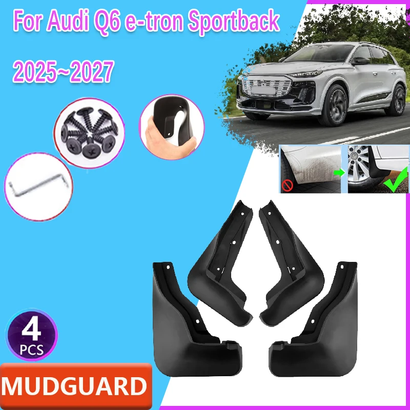 

Автомобильные крылья 4 шт. для Audi Q6 e-tron Sportback 2025 ~ 2027 брызговики колеса чехлы защита колес Запчасти аксессуары