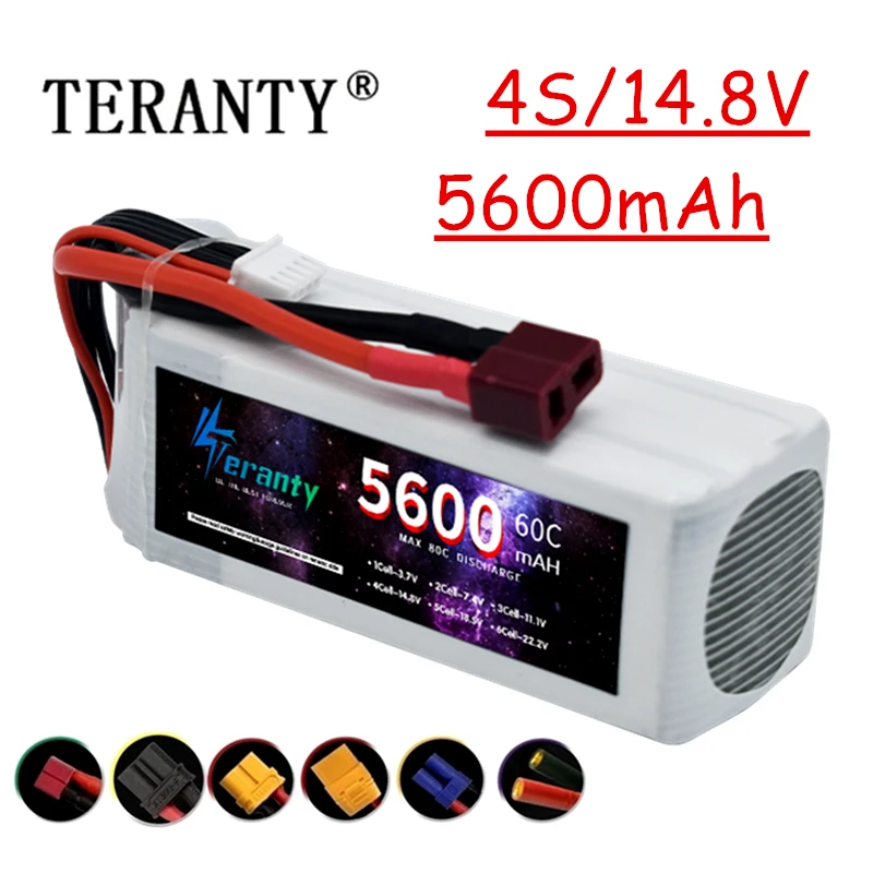 4S Lipo Battery 14.8V 5600mah 60C Max 80C with Deans XT60 XT90 for RC Airplane Drone Car Truck Helicopter Boat Spare parts