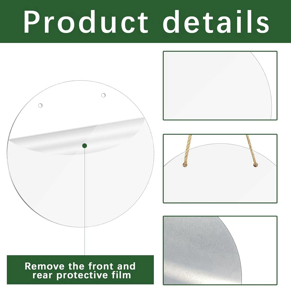 LICE-3Pc Metal Sublimation Door Hanger Blanks,10 Inch Circle Unfinished Blank Sign Door Hanger, Blanks Decorative Door Hanger