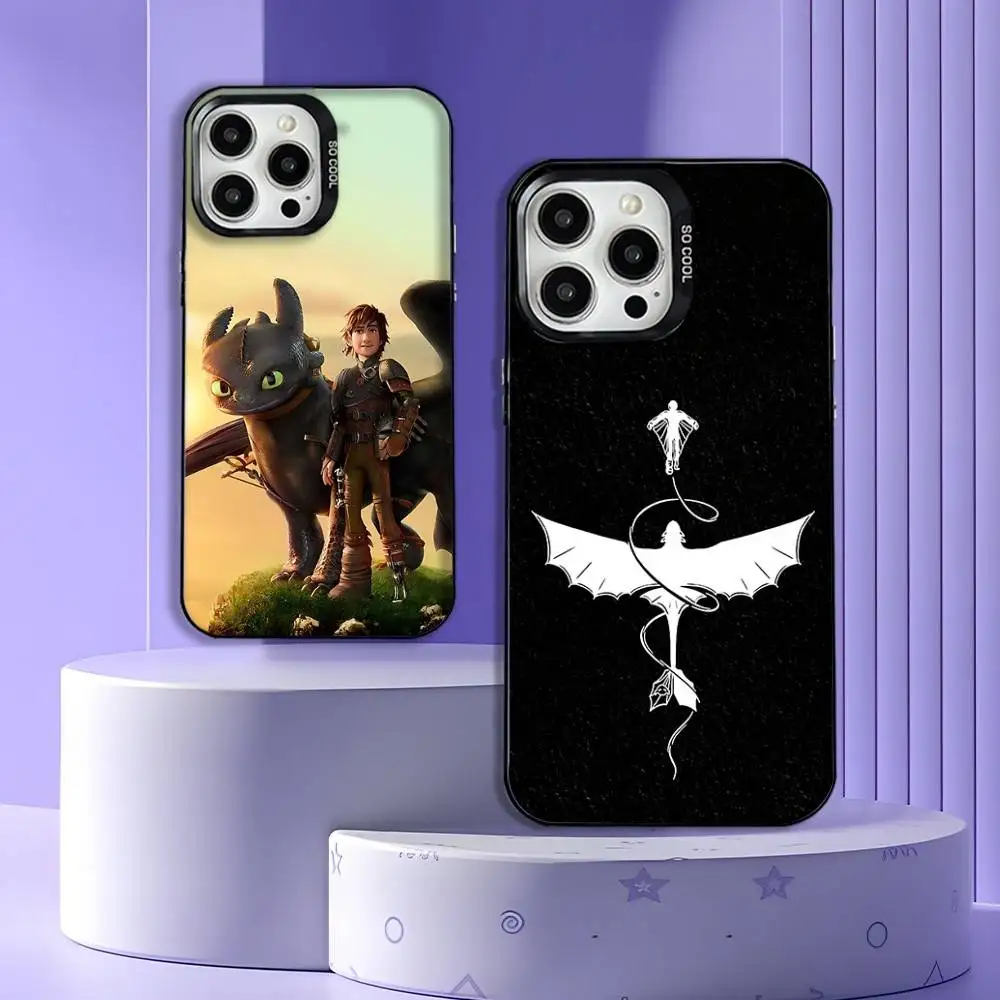 

Cartoon T-Toothles Phone Case For iPhone 16,15,14,13,12,11,Mini,Pro,E,MAX Gray Matte Silicone Black Cover